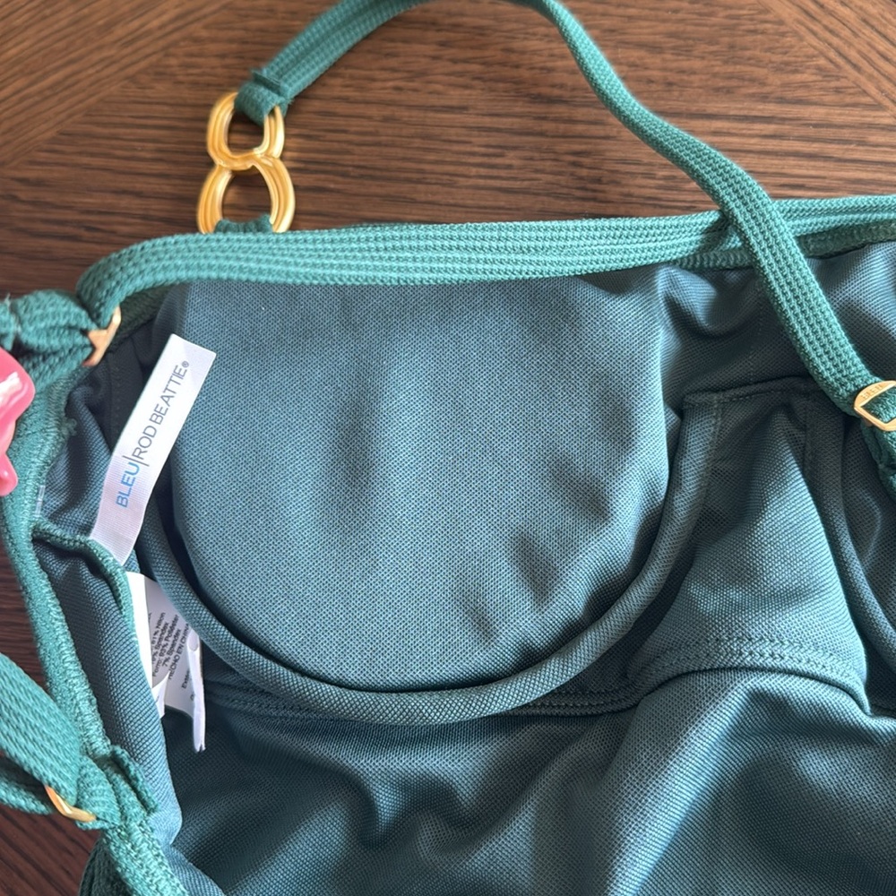 BLEU PIQUE OLE SCOOP NECK ONE PIECE SWIMSUIT WITH FLOATING UNDERWIRE,SZ 6,$119 - Picture 11 of 11